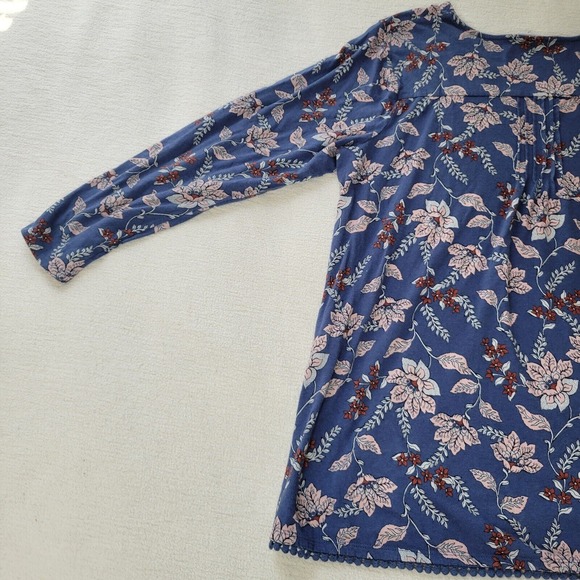 J Jill Top Tunic Women’s Floral Patchwork Print Tank Pink Blue Size L Cottage - Picture 14 of 16